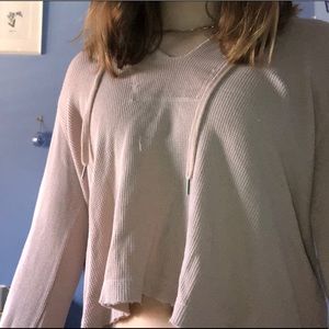 Waffle knit pink sweater from splendid